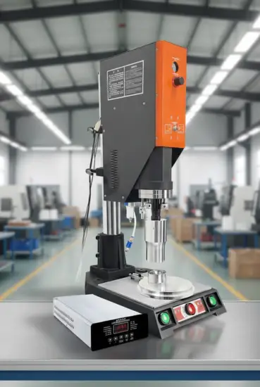 Ultrasonic welding press on the production floor